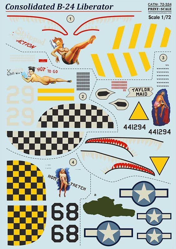 Print Scale Decals 1/72 Consolidated B24 Liberator 72324